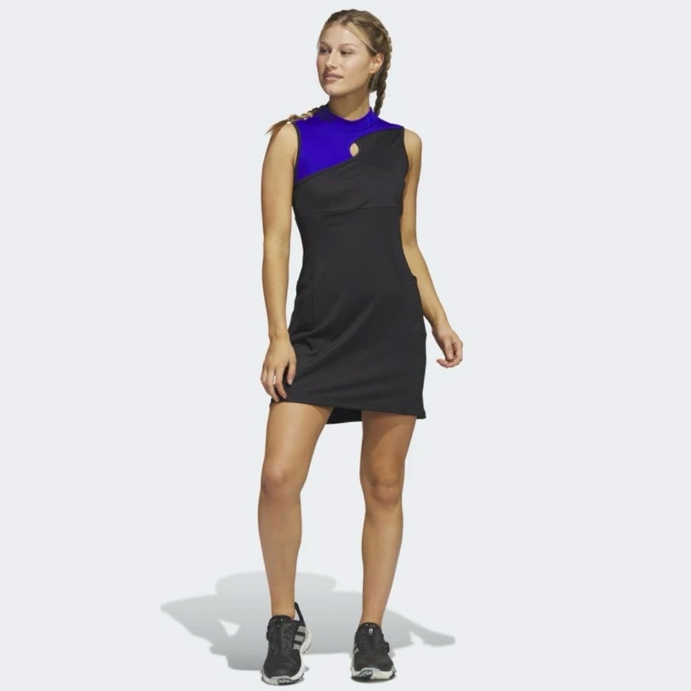 NWT Adidas Women’s Golf Tour  Sleeveless Dress Sz L Black & Purple